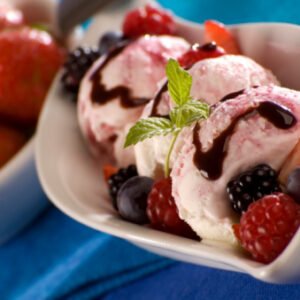 Gelado Artesanal com Frutos Vermelhos